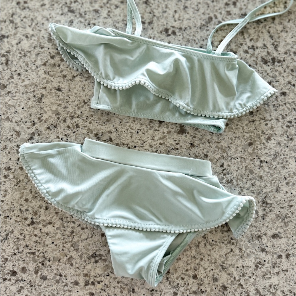 Kate Quinn Seafoam Green Kids Bikini Set